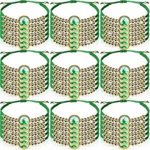 50 Pcs Saint Jude Rosary Bracelets Handmade Green Knot Religious Jewelry